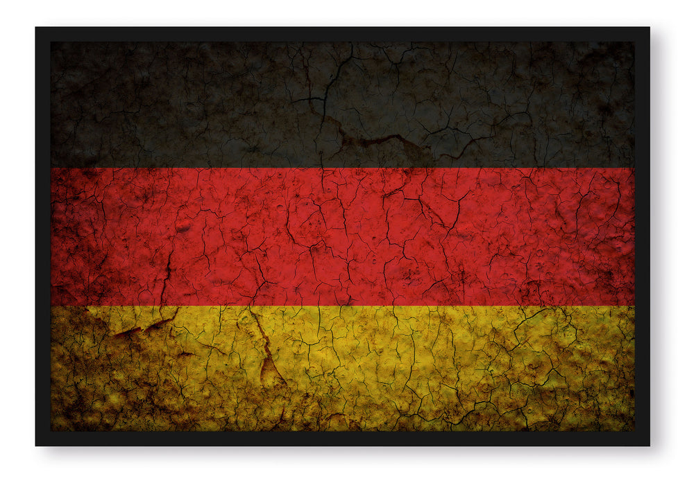 Pixxprint Deutschlandfahne, Poster mit Bilderrahmen