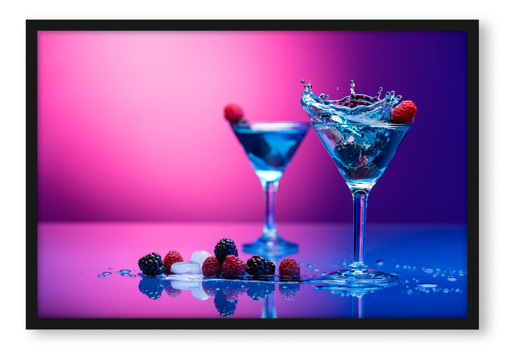 Pixxprint Coole Cocktails, Poster mit Bilderrahmen