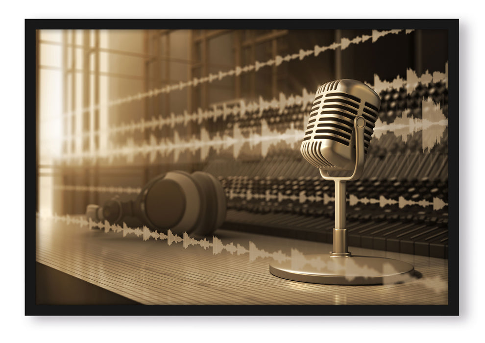 Pixxprint Musikstudio, Poster mit Bilderrahmen