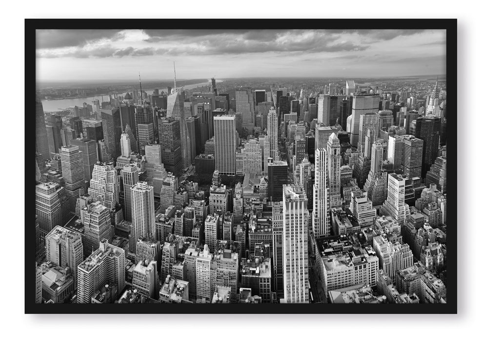 Pixxprint New York Skyline, Poster mit Bilderrahmen