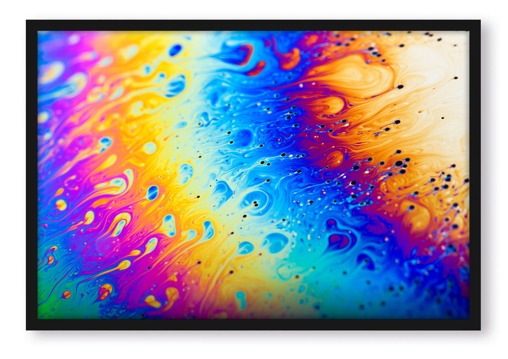 Pixxprint Bunte Farben, Poster mit Bilderrahmen