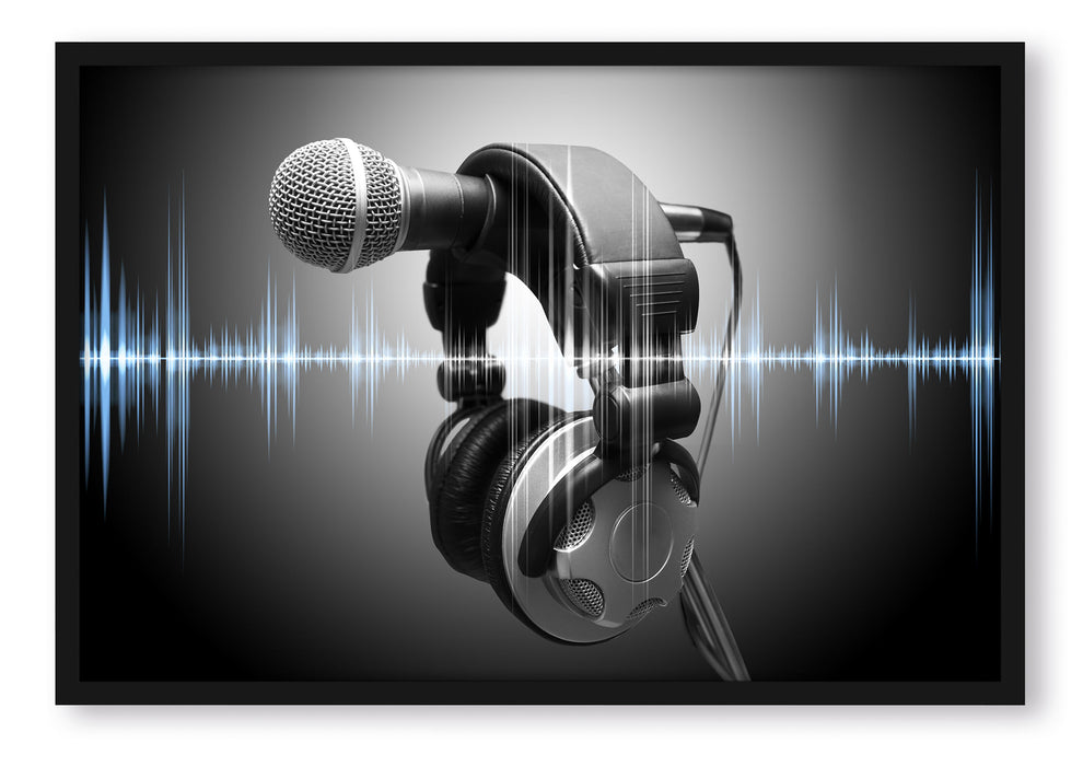 Pixxprint Mikrofon, Poster mit Bilderrahmen