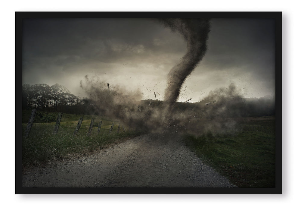 Pixxprint Tornado, Poster mit Bilderrahmen