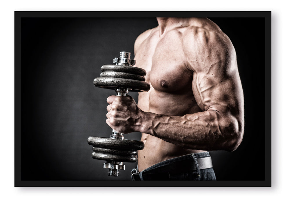 Pixxprint Bodybuilding, Poster mit Bilderrahmen