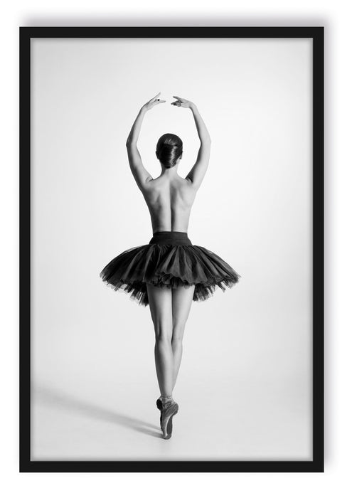 Pixxprint sexy nackte Ballettpose, Poster mit Bilderrahmen