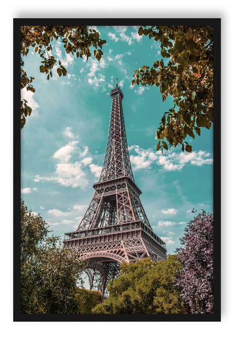 Pixxprint Eifelturm Paris, Poster mit Bilderrahmen