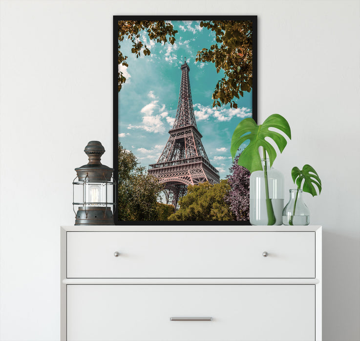 Eifelturm Paris, Poster mit Bilderrahmen