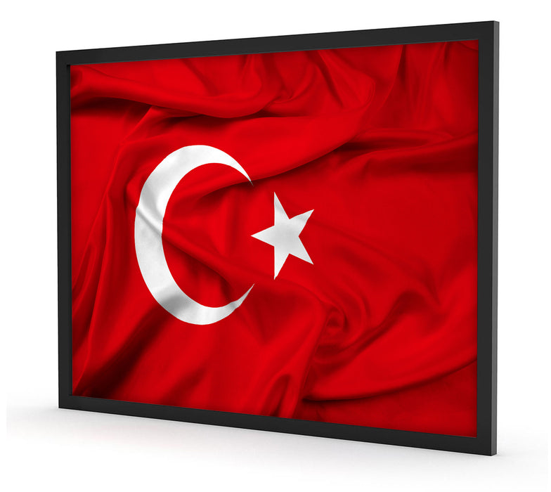 Turkey flag Türkei Flagge, Poster mit Bilderrahmen
