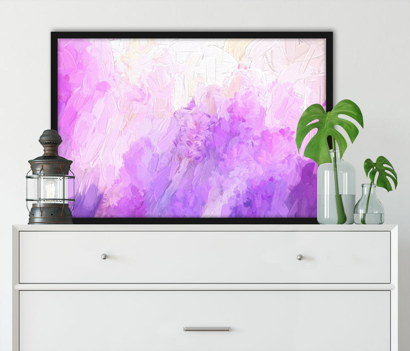 wunderschöner Lavendel, Poster mit Bilderrahmen