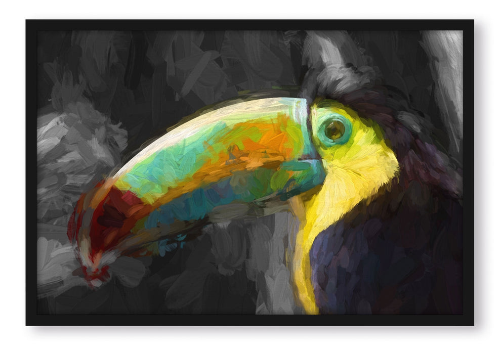 Pixxprint Tukan, Poster mit Bilderrahmen