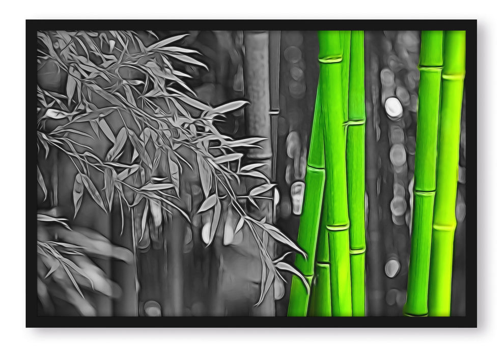 Pixxprint Bambus, Poster mit Bilderrahmen