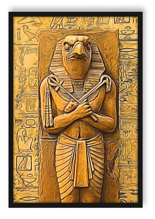 Pixxprint Horus der ägyptische Gott, Poster mit Bilderrahmen