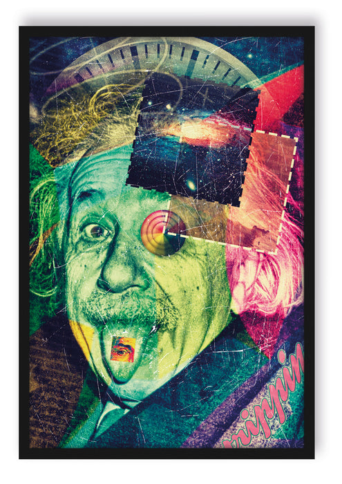 Pixxprint Einsteins secret, Poster mit Bilderrahmen