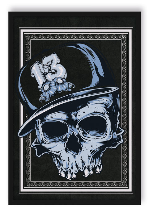 Pixxprint Thirteen cap black, Poster mit Bilderrahmen