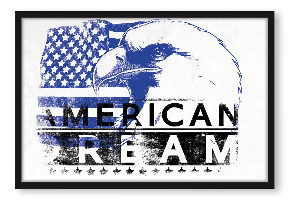 American dream Light, Poster mit Bilderrahmen