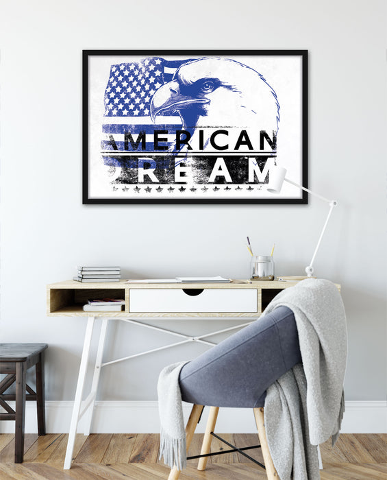American dream Light, Poster mit Bilderrahmen