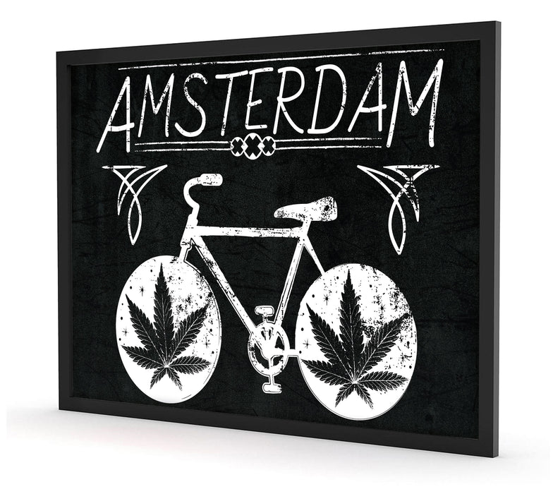 Amsterdam Black, Poster mit Bilderrahmen