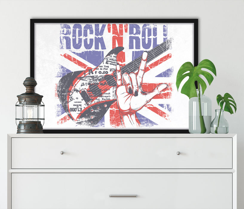 Rock n Roll Light, Poster mit Bilderrahmen