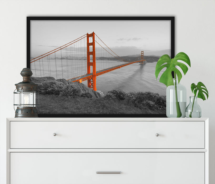 Golden Gate Bridge San Francisco, Poster mit Bilderrahmen