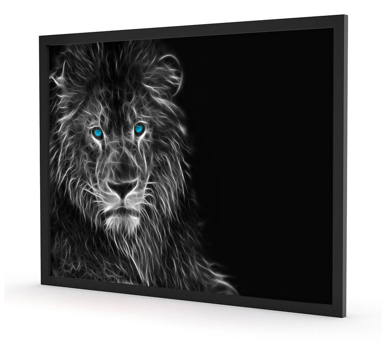 Dark Abstrakter Löwe, Poster mit Bilderrahmen