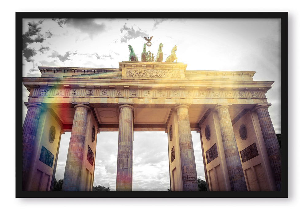 Pixxprint Brandenburger Tor in Berlin, Poster mit Bilderrahmen