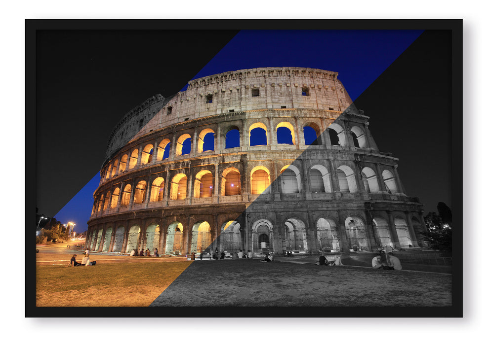 Pixxprint Colosseum in Rom Italien, Poster mit Bilderrahmen