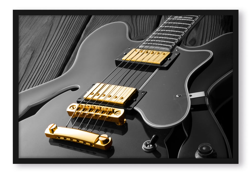 Pixxprint elegante E-Gitarre, Poster mit Bilderrahmen