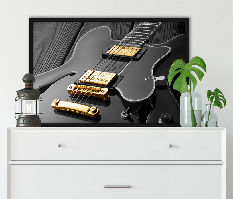 elegante E-Gitarre, Poster mit Bilderrahmen