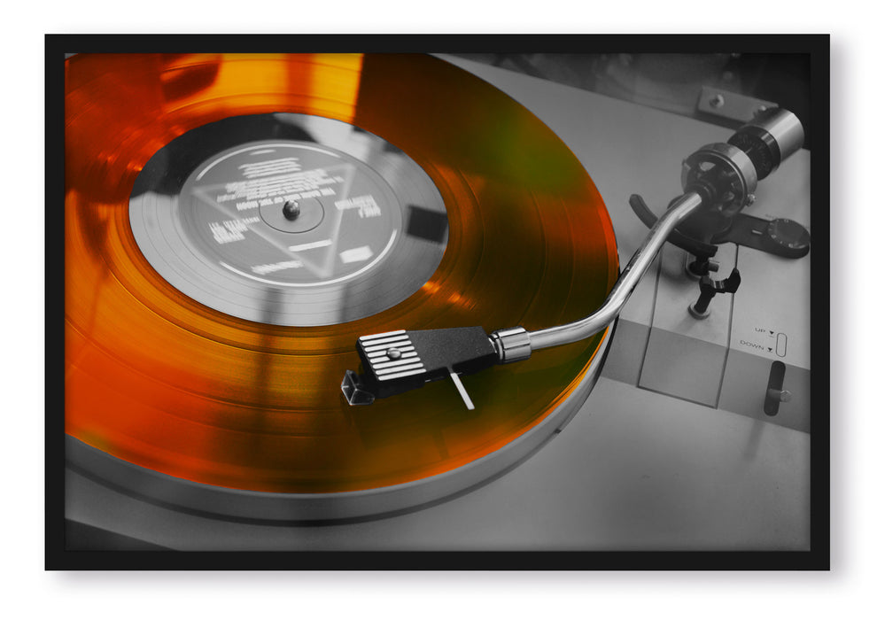Pixxprint alter Schallplattenspieler, Poster mit Bilderrahmen