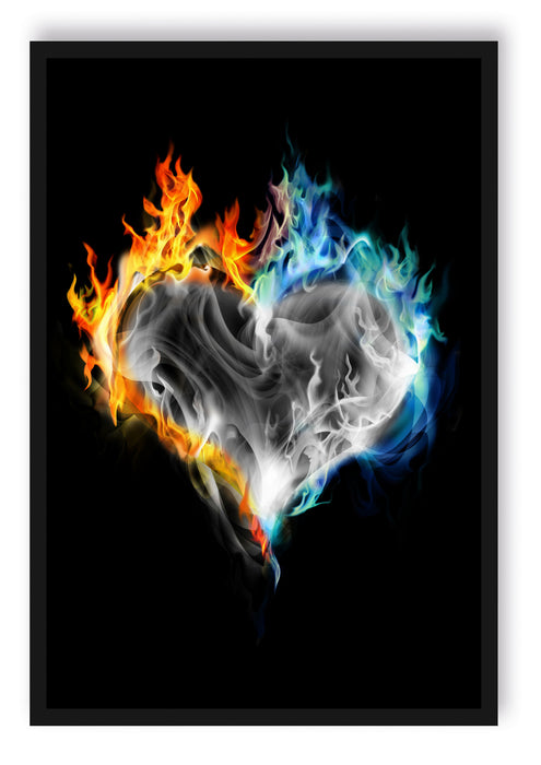 Herz aus Feuer und Wasser, Poster mit Bilderrahmen