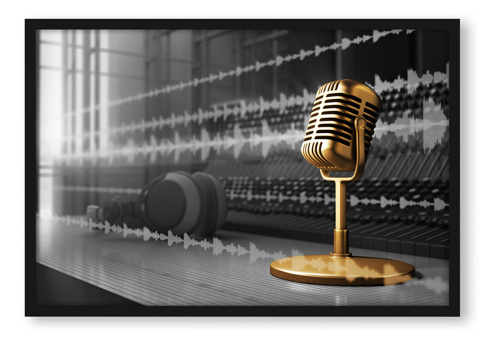 Pixxprint Cooles Musikstudio, Poster mit Bilderrahmen