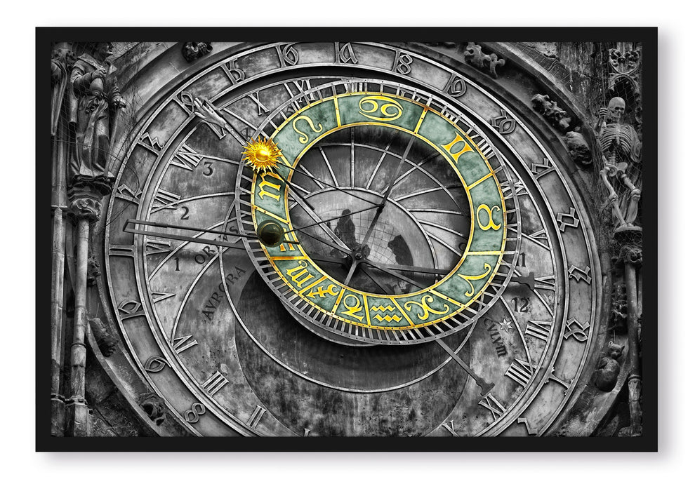 atronomische Uhr in Prag, Poster mit Bilderrahmen