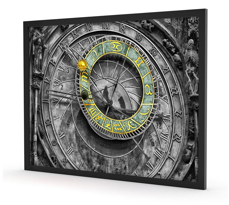 atronomische Uhr in Prag, Poster mit Bilderrahmen