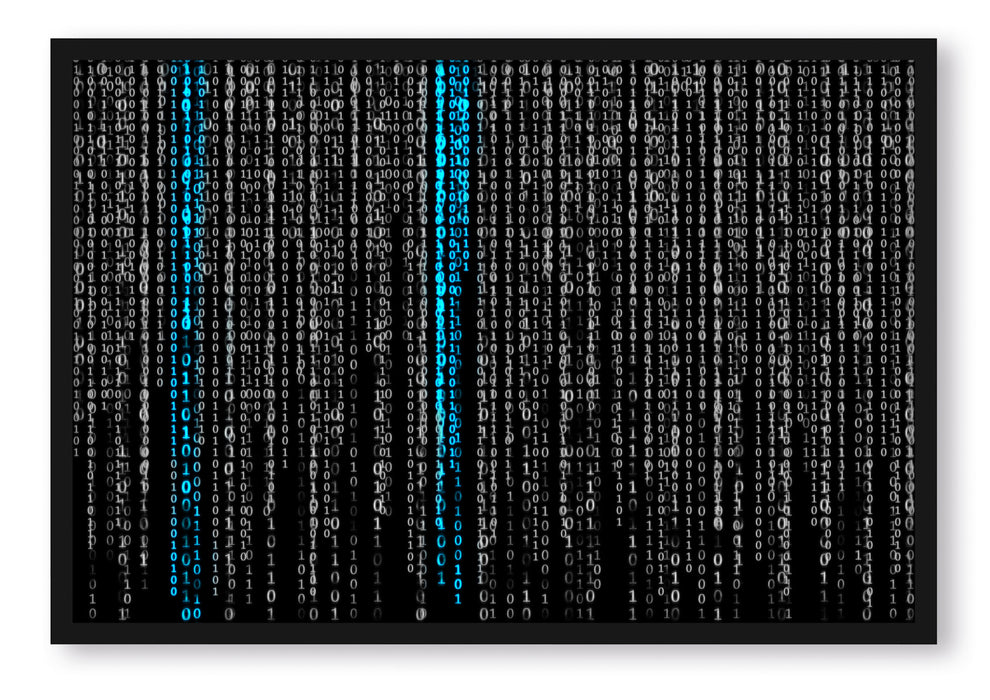 Matrix Zahlen, Poster mit Bilderrahmen