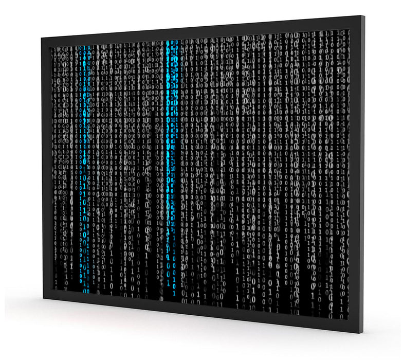 Matrix Zahlen, Poster mit Bilderrahmen