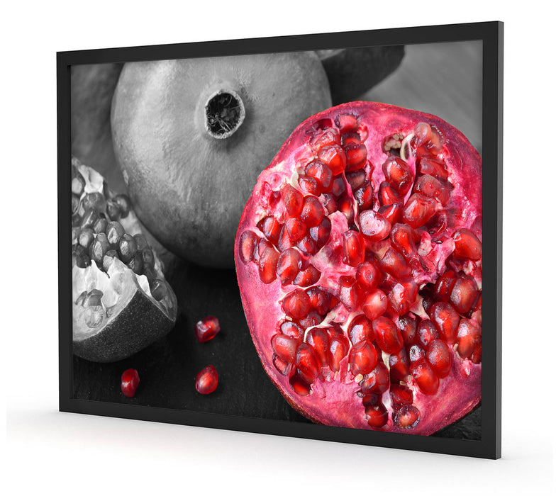 exotischer Granatapfel, Poster mit Bilderrahmen