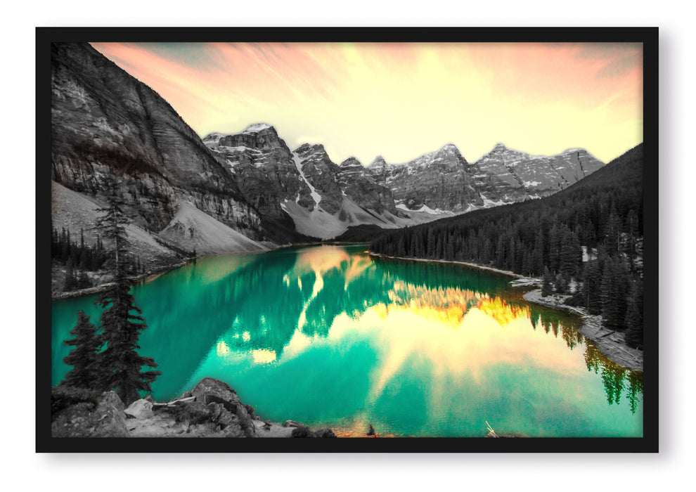 Pixxprint Moraine Lake in Canada, Poster mit Bilderrahmen