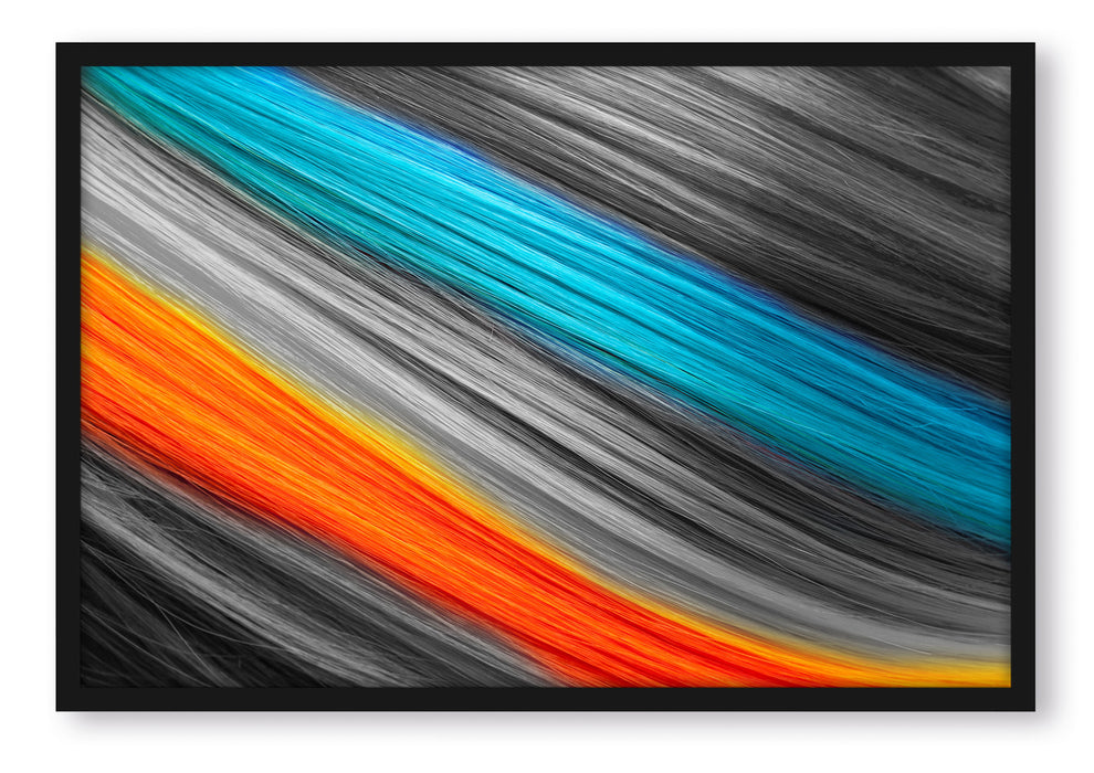 Pixxprint Bunte Haarsträhnen, Poster mit Bilderrahmen