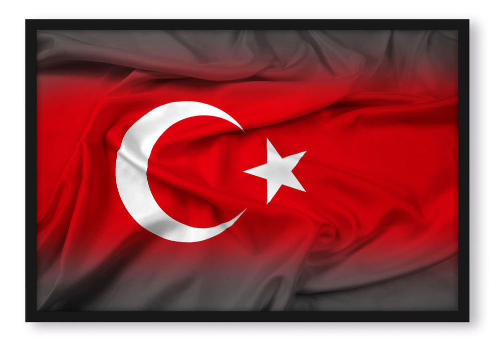 Pixxprint Flagge der Türkei, Poster mit Bilderrahmen