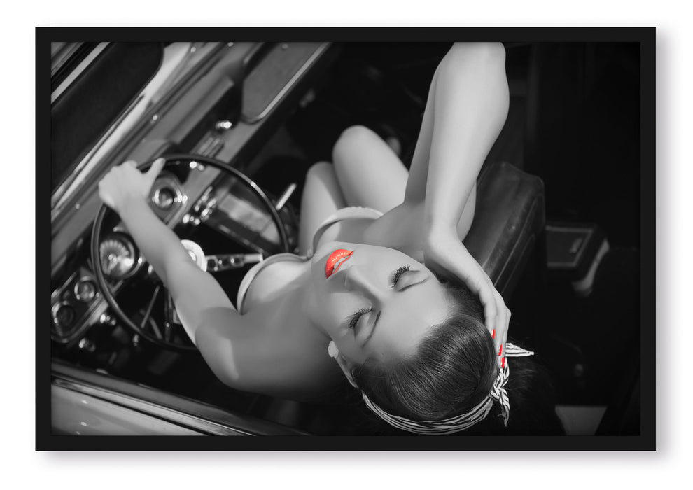 Pixxprint Rockabilly Retro Style, Poster mit Bilderrahmen