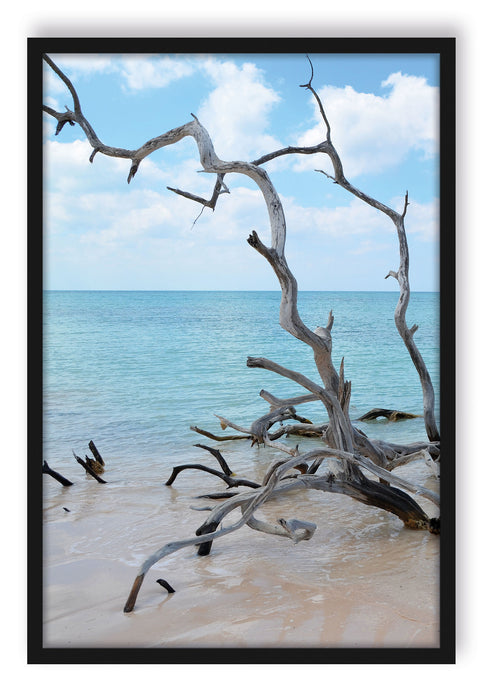 Pixxprint Strand Meer Havanna Kuba, Poster mit Bilderrahmen
