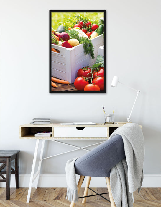 Obst Gemüse Gurke Tomaten, Poster mit Bilderrahmen