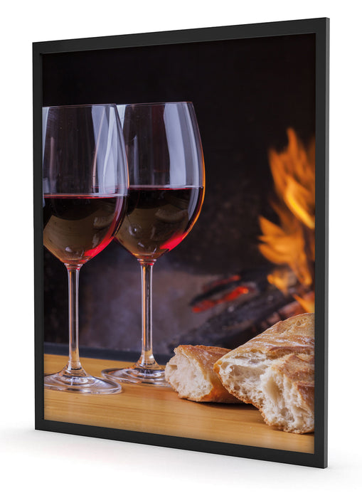 Baguette Wein Picknick, Poster mit Bilderrahmen