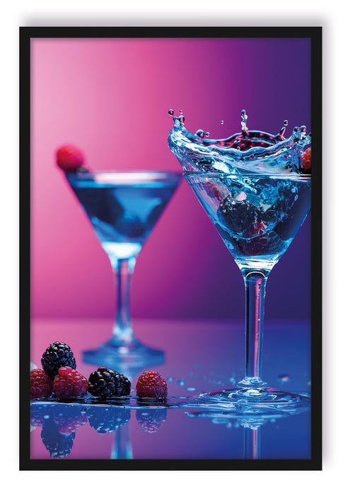 Coole Cocktails, Poster mit Bilderrahmen