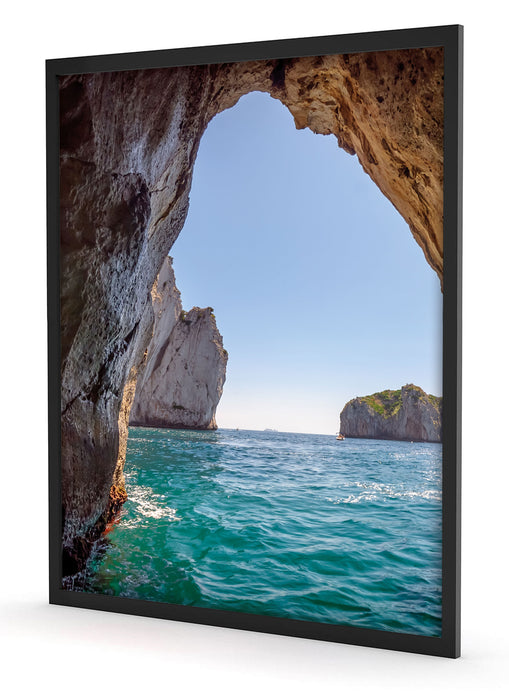 Felstor im Meer, Poster mit Bilderrahmen