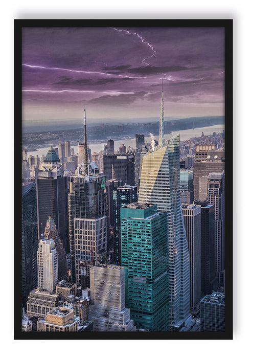 Skyline New York, Poster mit Bilderrahmen