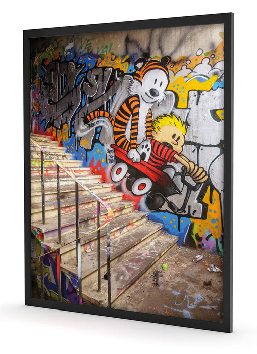Coloured Streetart Graffiti, Poster mit Bilderrahmen