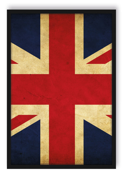 Pixxprint Großbritannien Flagge, Poster mit Bilderrahmen