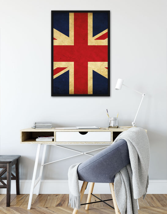 Großbritannien Flagge, Poster mit Bilderrahmen