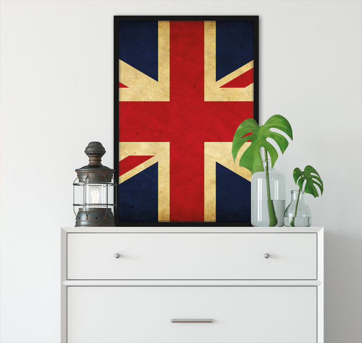 Großbritannien Flagge, Poster mit Bilderrahmen